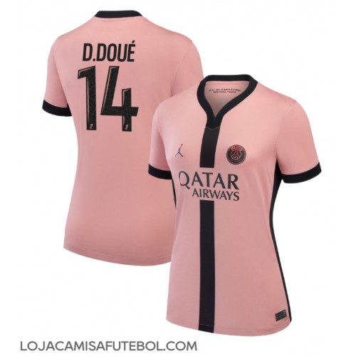 Camisa de Futebol Paris Saint-Germain Desire Doue #14 Equipamento Alternativo Mulheres 2024-25 Manga Curta